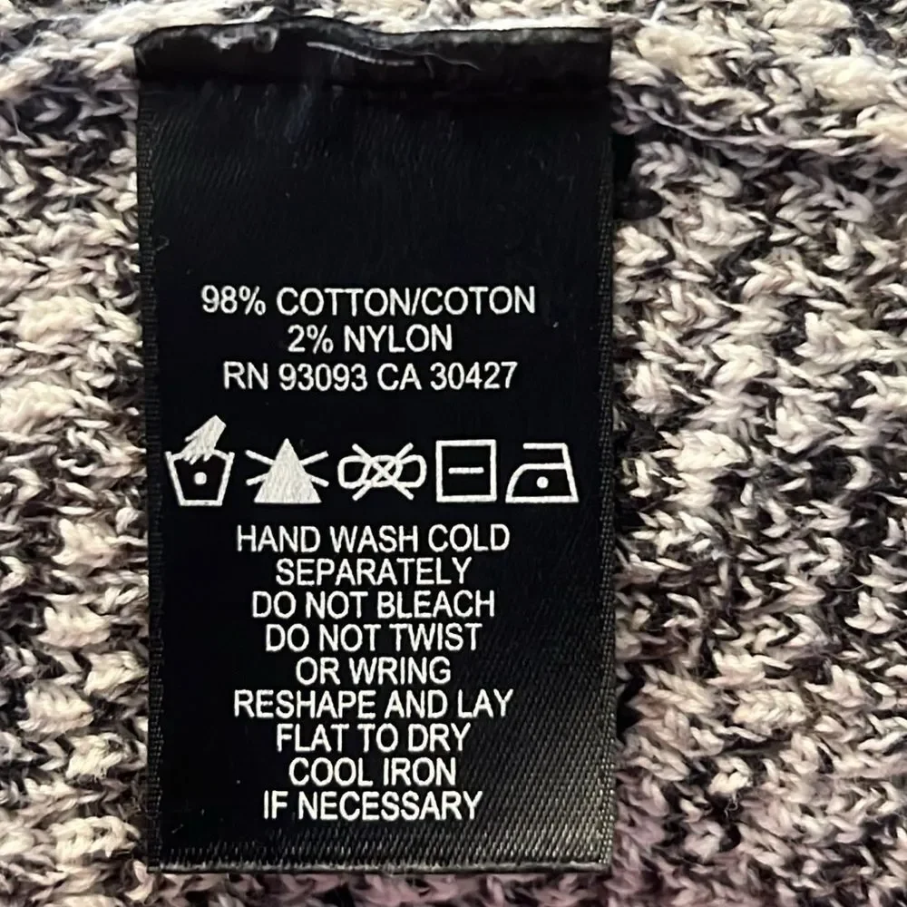 Nic & Zoe Black & White Open Front Cardigan - Size Medium